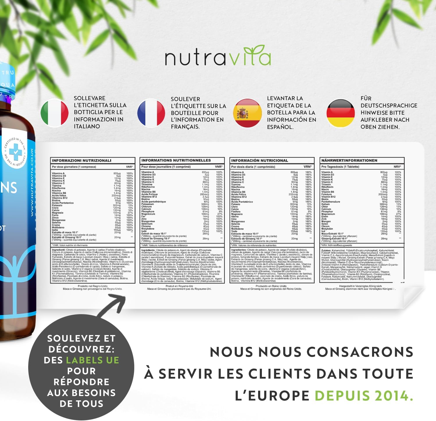 Multivitamines Et Minéraux Pour Hommes - 25 Vitamines Et Minéraux Actifs Essentiels - 180 Comprimés