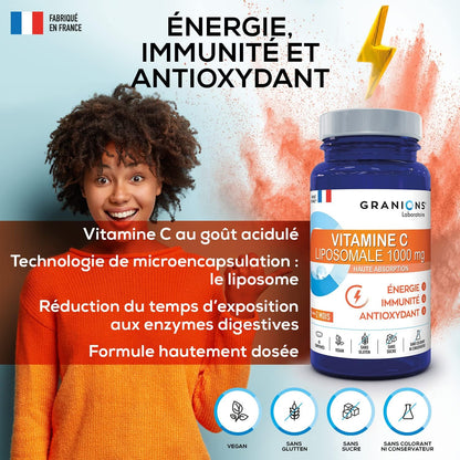 | Vitamine C Liposomale 1000 Mg | Contribue Au Fonctionnement Normal Du Système Immunitaire Et À Réduire La Fatigue | Haute Absorption | Fabrique En France | 60 Comprimés